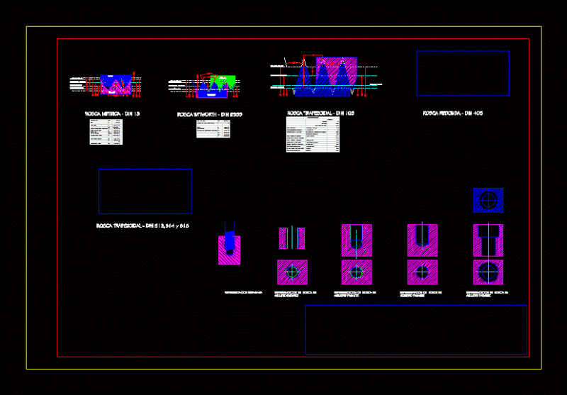 Threads DWG Block for AutoCAD