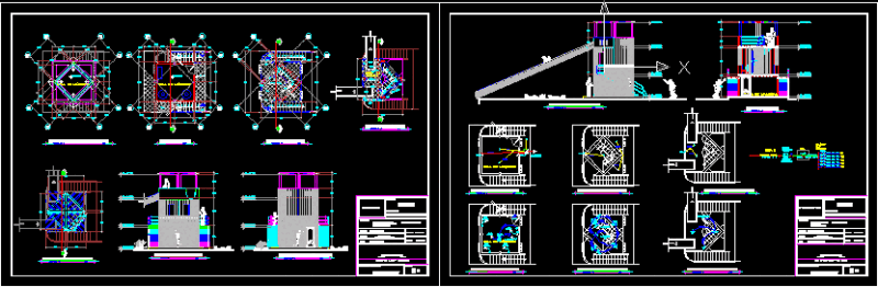 Toboggan For Pool DWG Block for AutoCAD