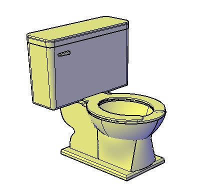 Toilet 3D Model AutoCAD Designs CAD