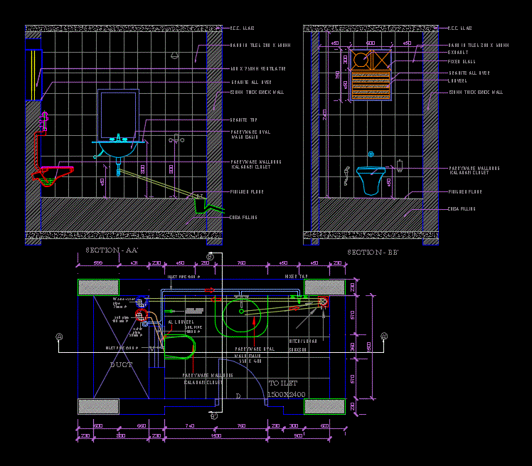 Toilet Detail DWG Section for AutoCAD • Designs CAD