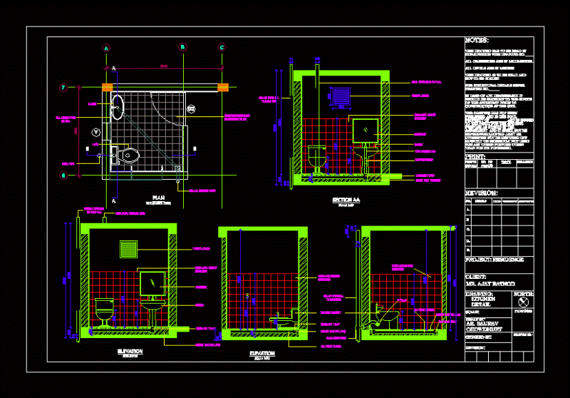 Toilet Details DWG Plan for AutoCAD