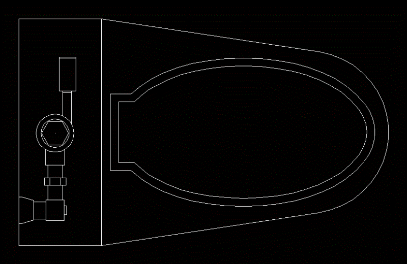 Toilet Floor 2D DWG Block for AutoCAD