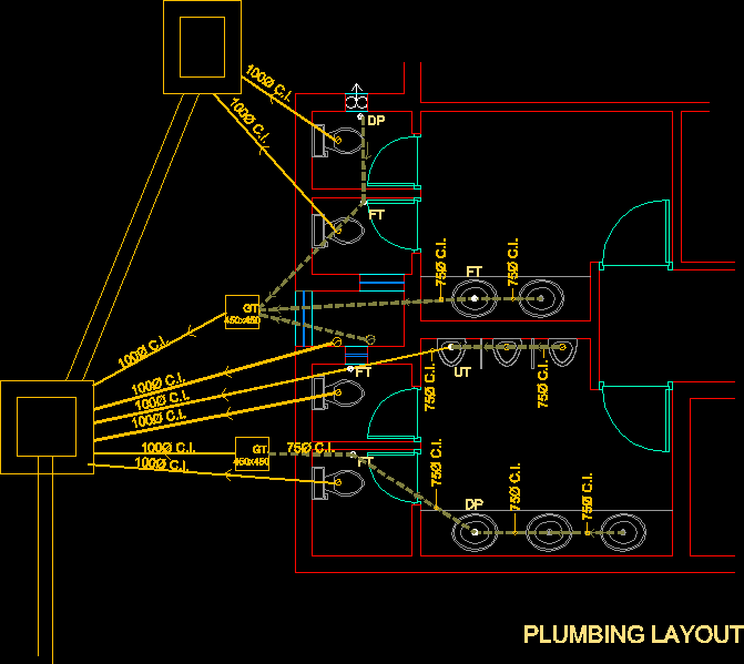 Toilet Plumbing DWG Block for AutoCAD • Designs CAD