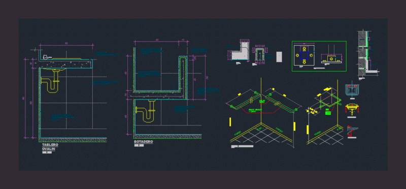 Toilets And Sinks In Plant – – Corte – Lifting Health DWG Detail for AutoCAD
