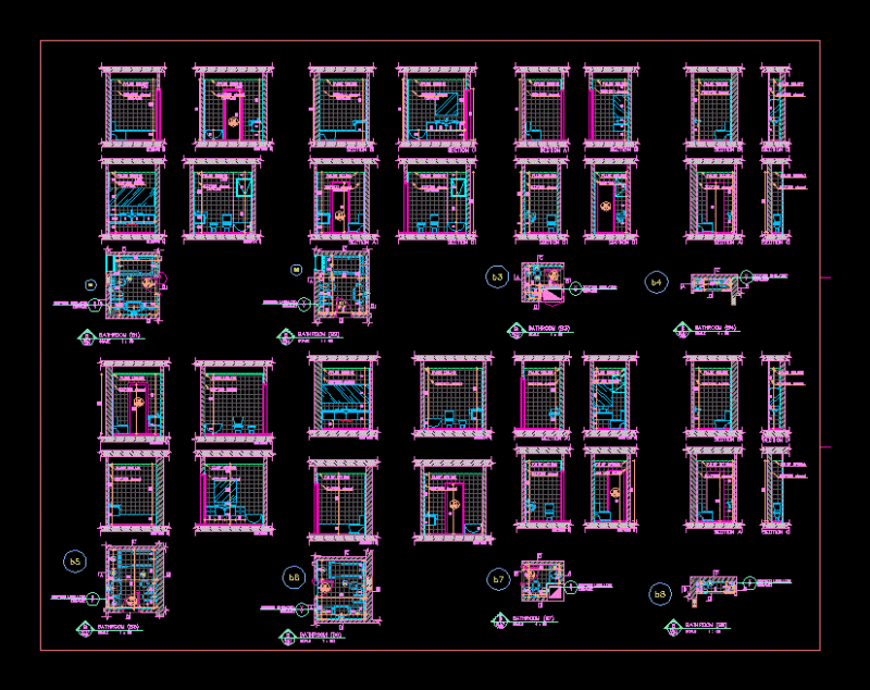 Toilets DWG Section for AutoCAD