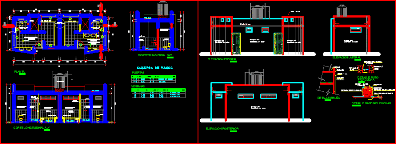 Toilets For Concrete Sports Court DWG Block for AutoCAD