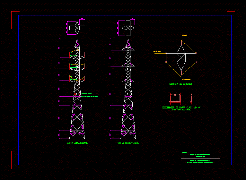 Transmission Line 60 Kv DWG Block for AutoCAD