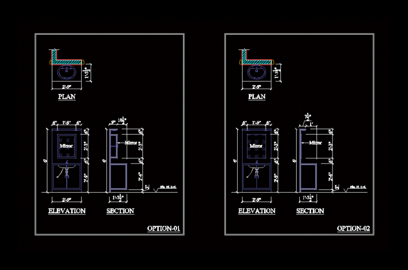 Wash Basin DWG Detail for AutoCAD