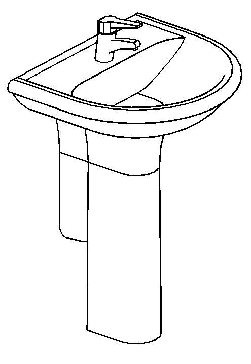 Washbasin With Pedestal 3D RFA Model