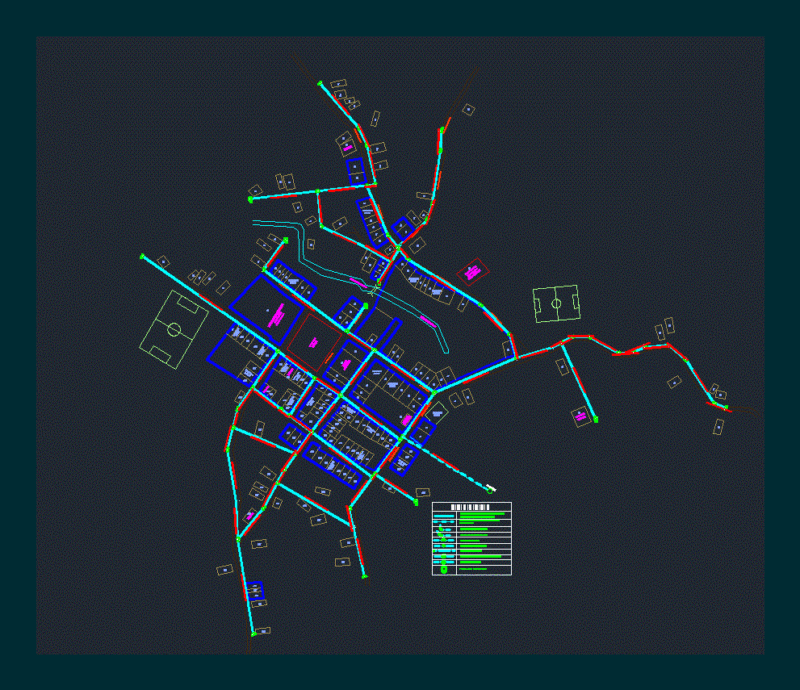 Water Distribution Network DWG Block for AutoCAD