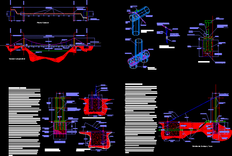 Water Pipeline Aerial Crossing DWG Detail for AutoCAD