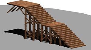 Wooden Stair 3D DWG Detail for AutoCAD