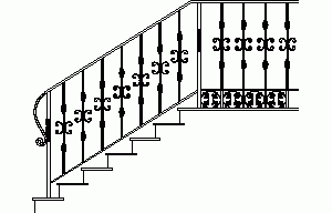 Wrought Handrail DWG Block for AutoCAD