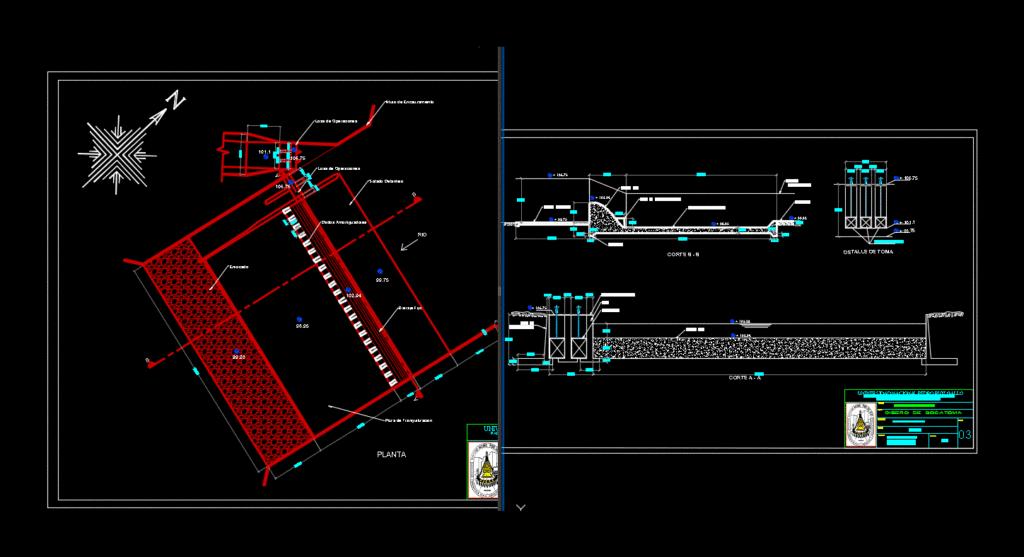 ZaÑA Intake Located In The River – Lambayeque – Peru DWG Detail for AutoCAD