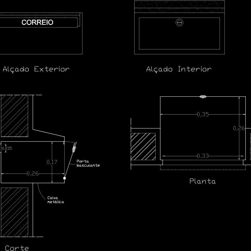 Mail Rack Cad Mail Box DWG Section for AutoCAD • Designs CAD