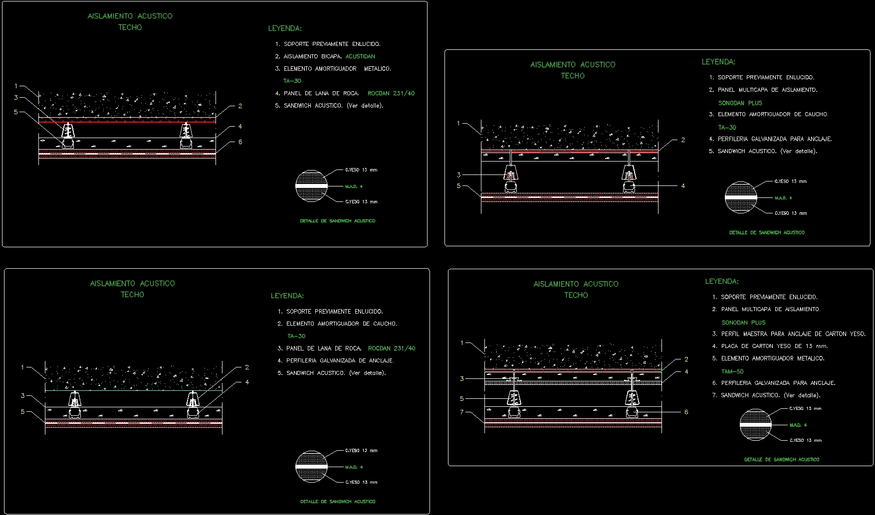 Aislamiento acústico. en AutoCAD, Descargar CAD (294.9 KB)