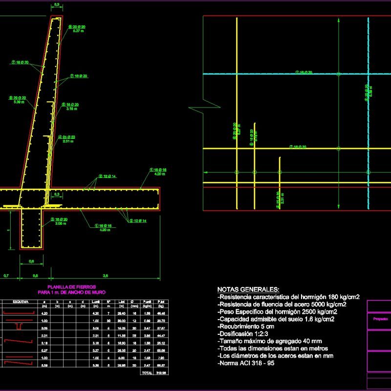 Contention Wall Cantilever DWG Block for AutoCAD • Designs CAD