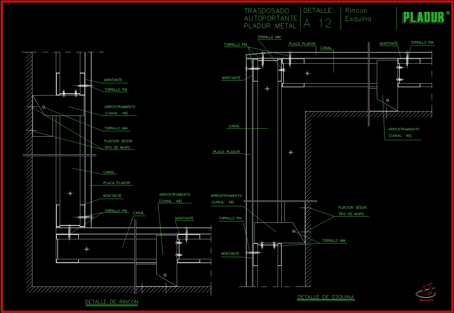 Corners And Squares In Direct Backing Boards DWG Block for AutoCAD