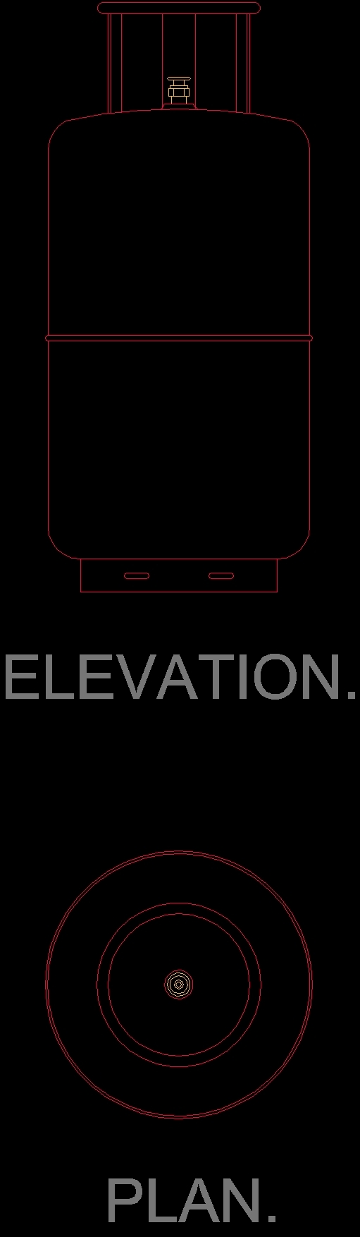 Cylinder,Liquid Gas Bottle 3D DWG Model for AutoCAD • DesignsCAD