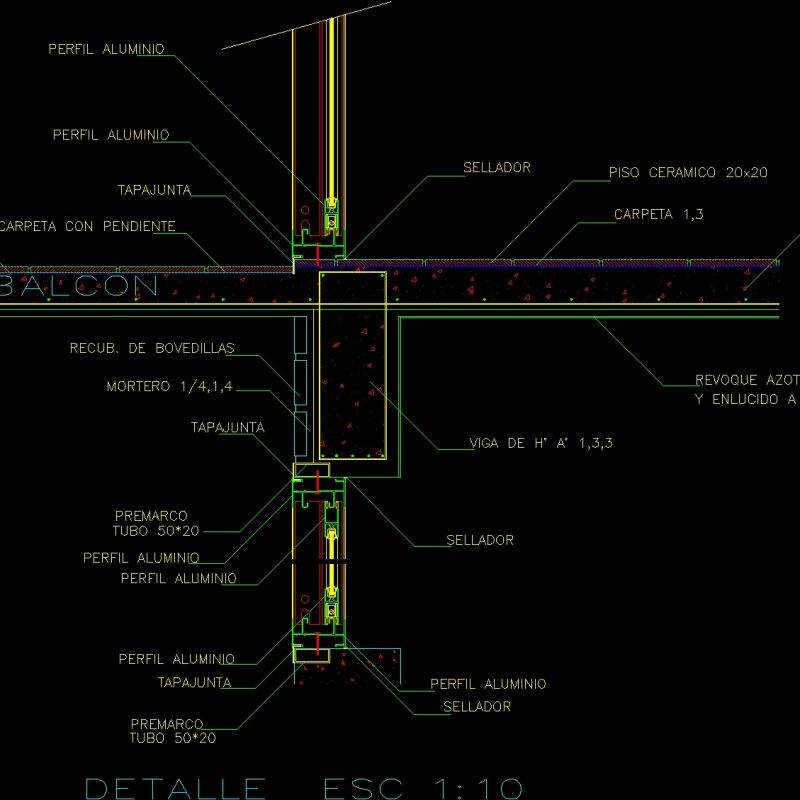 Detail Balcony DWG Section for AutoCAD • Designs CAD