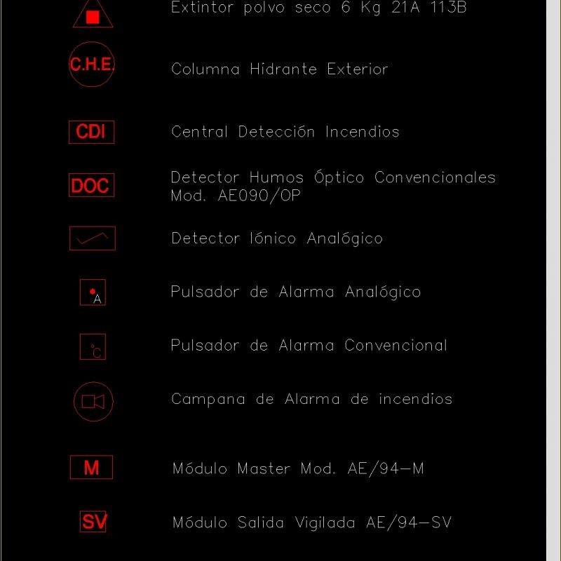 Fire Protection Legend DWG Block for AutoCAD • Designs CAD