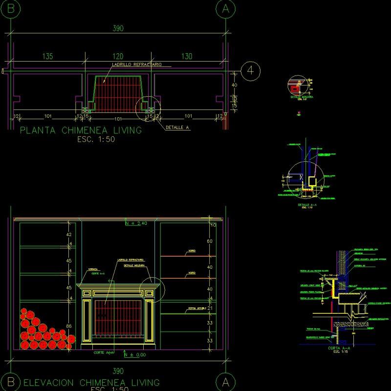 Fireplace Stove - Construction Details DWG Detail for AutoCAD • Designs CAD