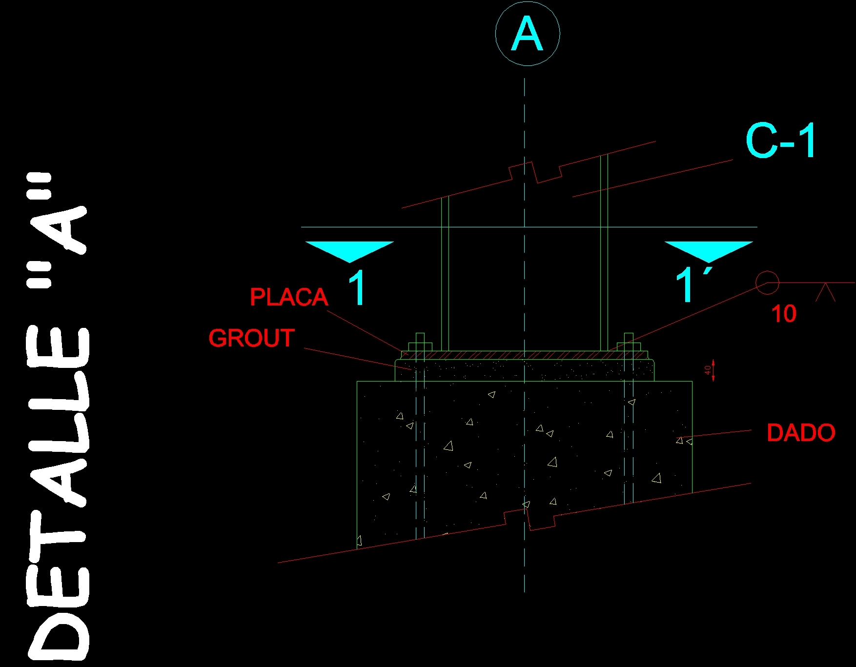Foundation Steel Column DWG Detail for AutoCAD – Designs CAD1754 x 1367