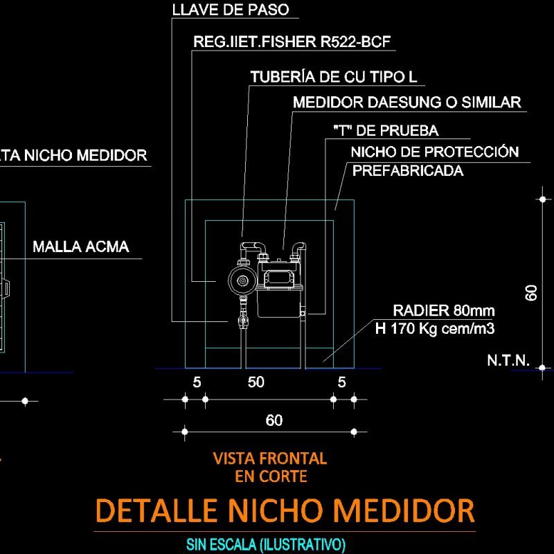 Gas Meter Nicho DWG Block for AutoCAD • Designs CAD