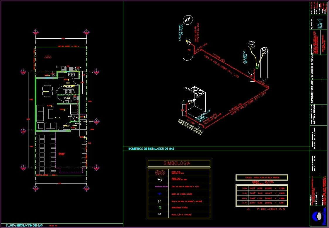 Gas Supply Installation, Isometric DWG Block for AutoCAD • DesignsCAD