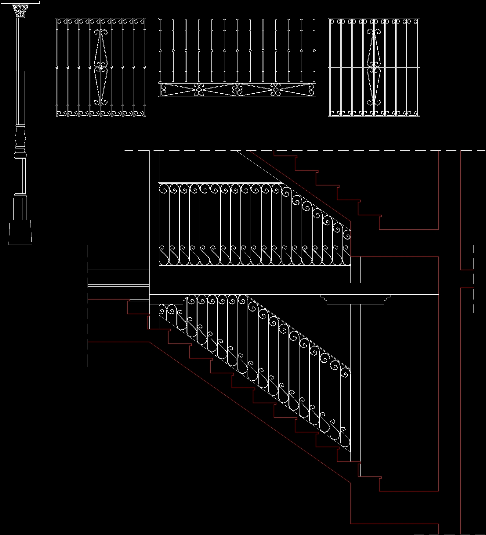 Блок ограждений dwg