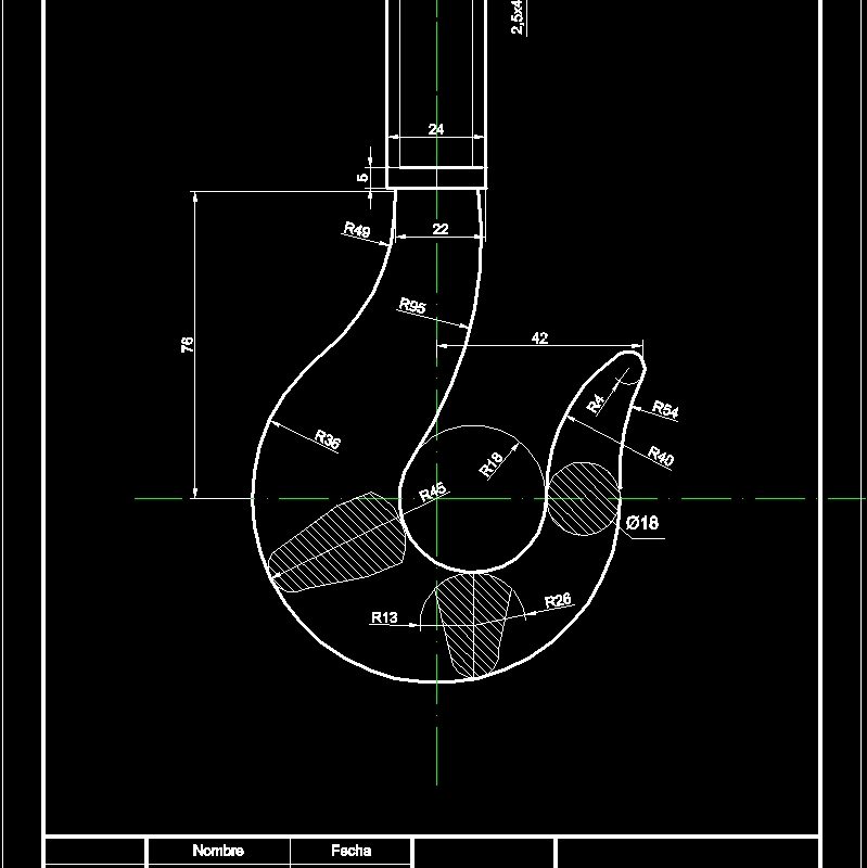 Hook 2D DWG Block for AutoCAD • Designs CAD