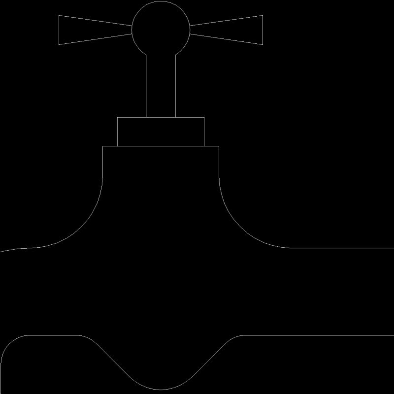 Laundry Faucet DWG Detail for AutoCAD • Designs CAD