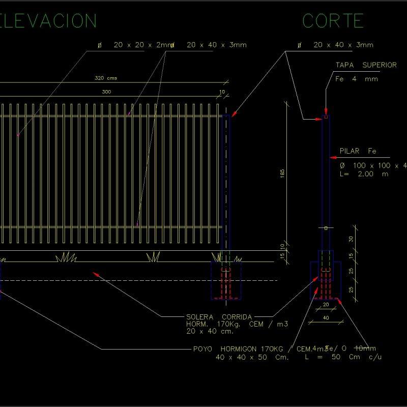 Metallic Fence DWG Block for AutoCAD • Designs CAD