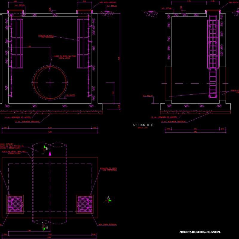 Pit For Flow Meter DWG Detail for AutoCAD • Designs CAD
