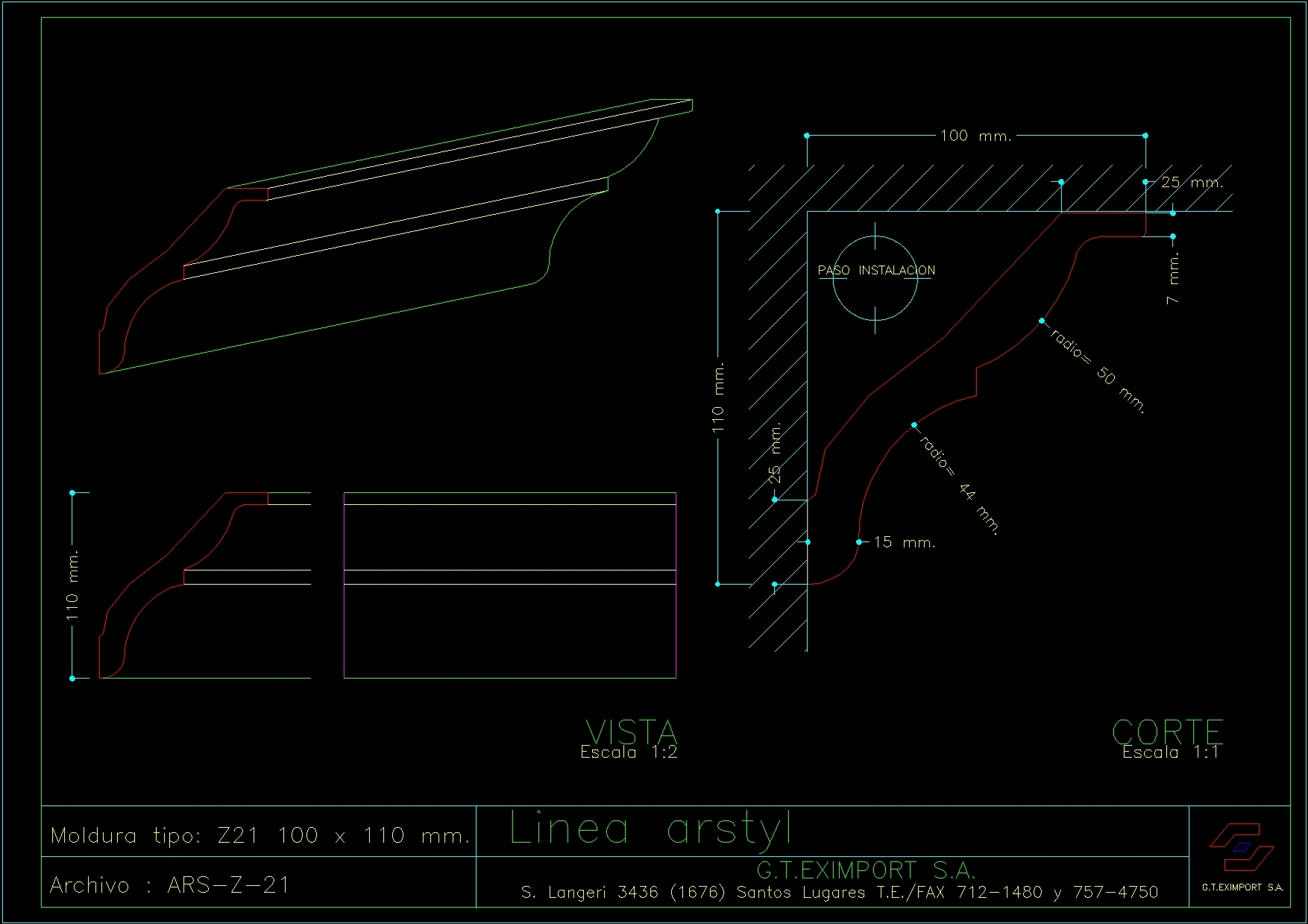 Plaster's Moulding Arstyl Type DWG Section for AutoCAD • Designs CAD