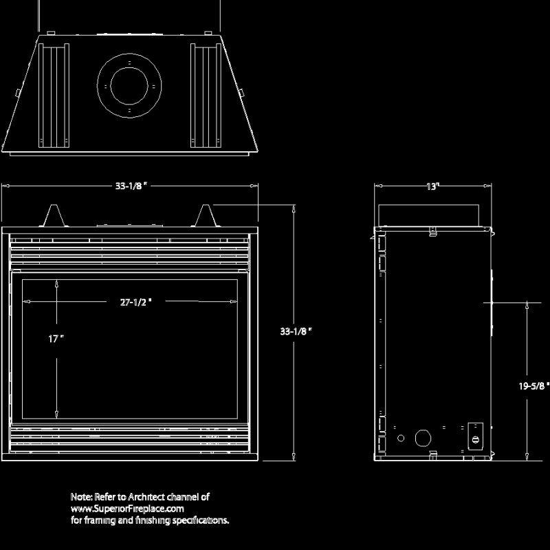 Prefabricated Fireplace Stove DWG Block for AutoCAD • Designs CAD