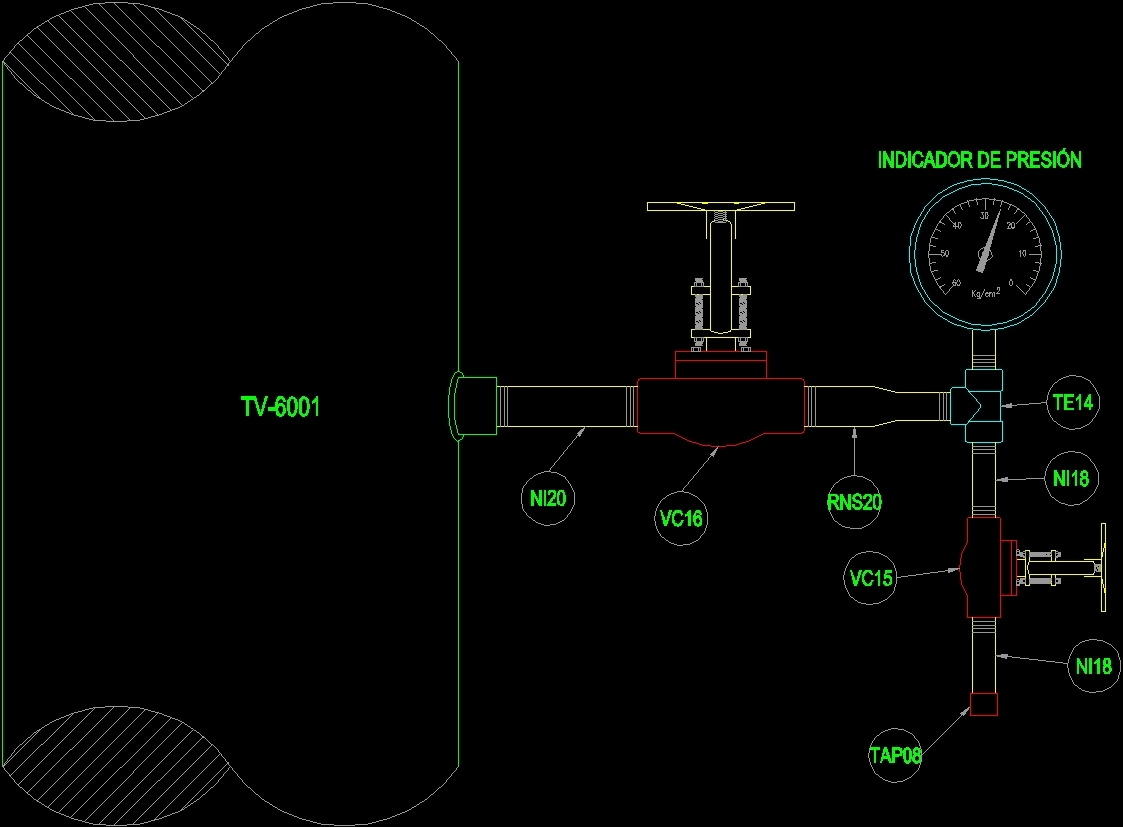 pressure_gauge_type_6_2d_dwg_elevation_for_autocad_521 Designs CAD
