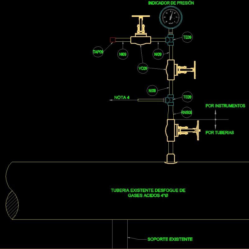 Pressure Gauge Type 7 2D DWG Elevation for AutoCAD • Designs CAD