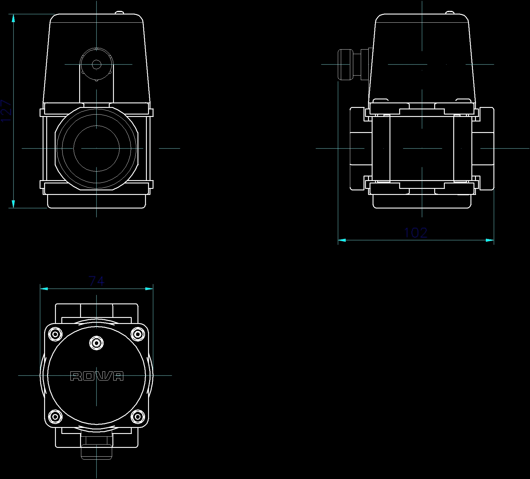 Pressure Water Pumps Machine 2D DWG Elevation for AutoCAD • Designs CAD