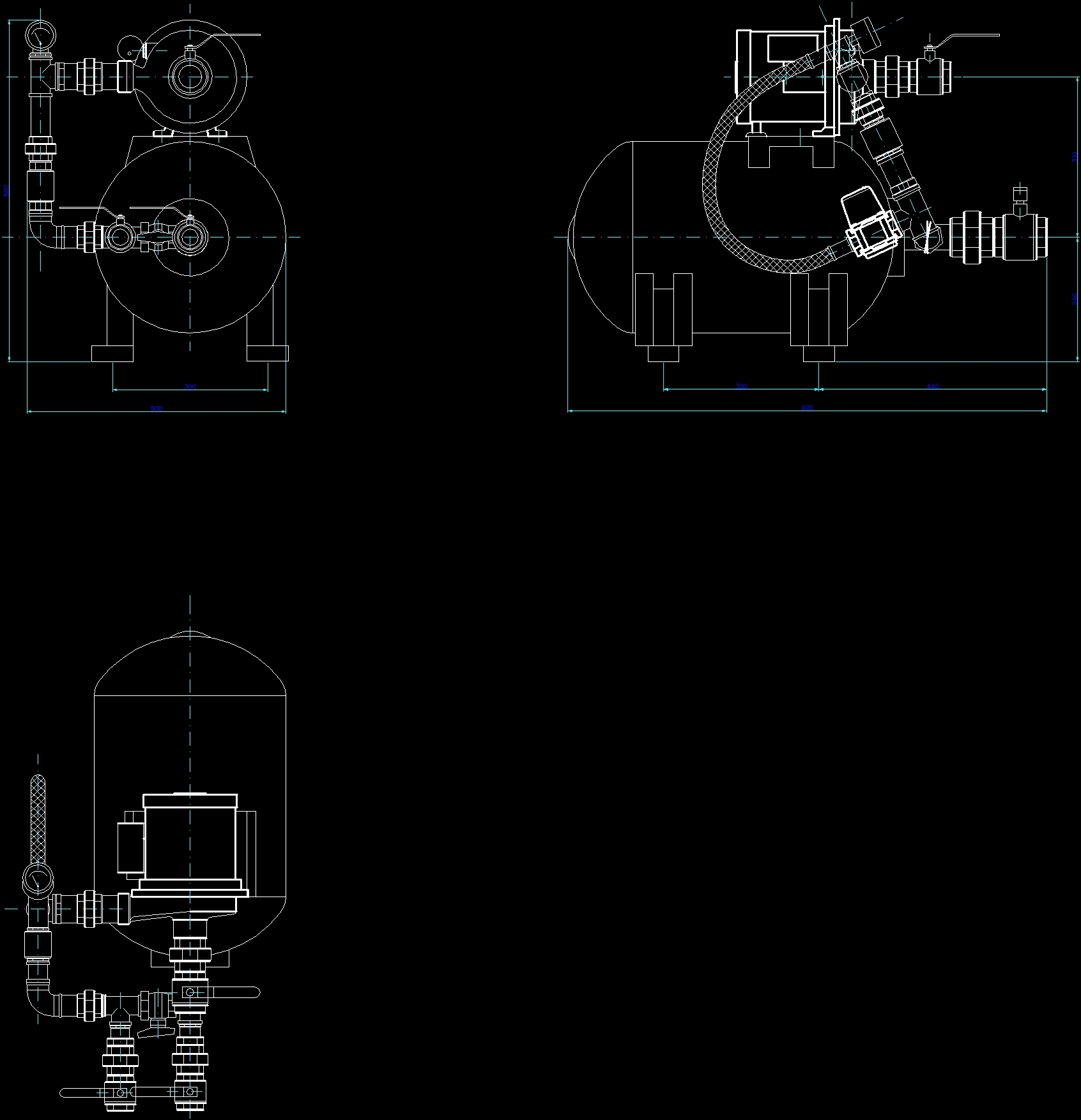 Pressure Water Pumps Machine 2D DWG Elevation for AutoCAD • DesignsCAD
