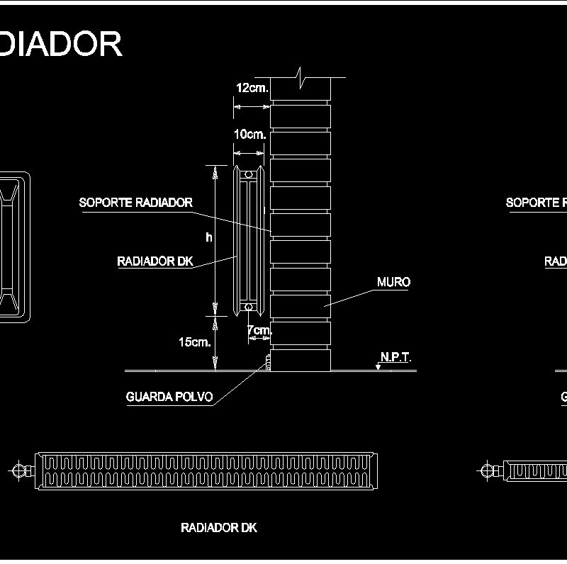 Радиатор чертеж dwg