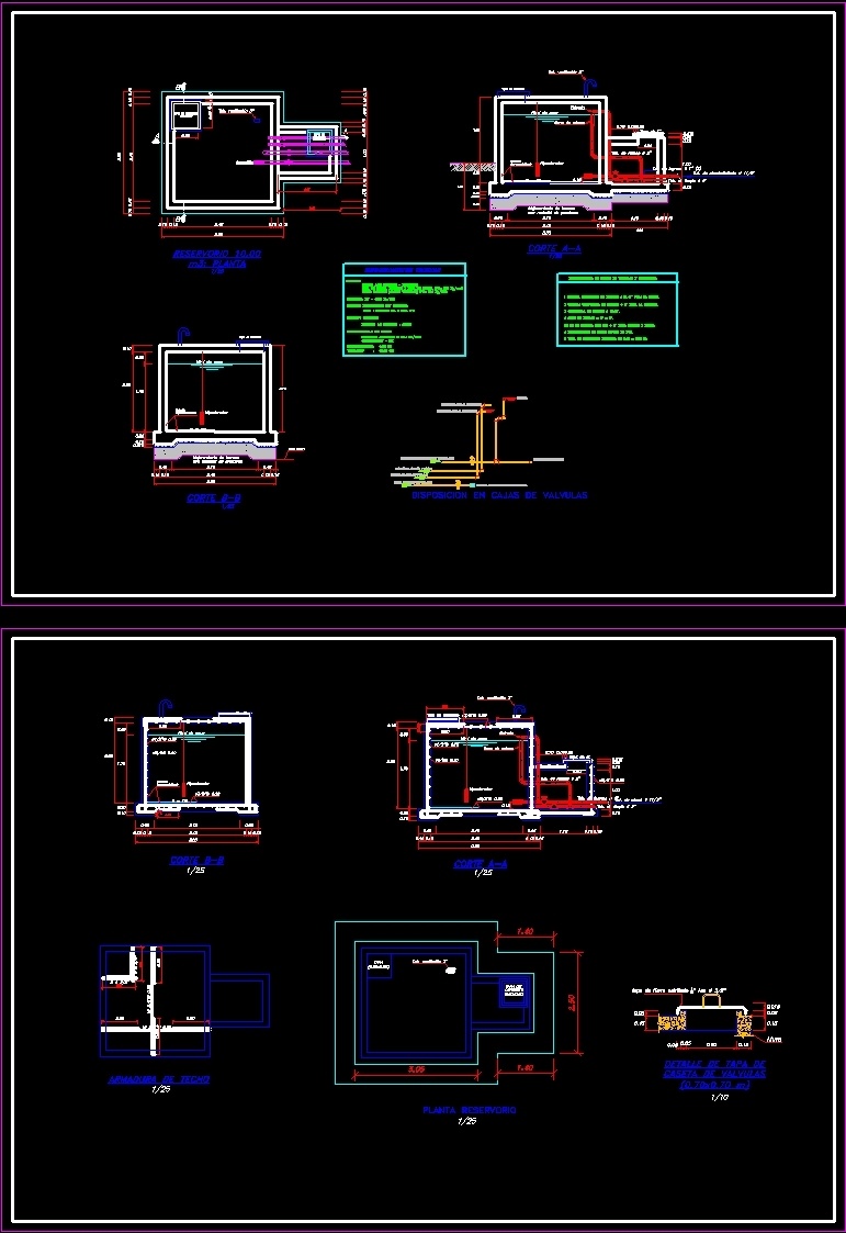 Reservoir - Shed Water Valves DWG Block for AutoCAD 