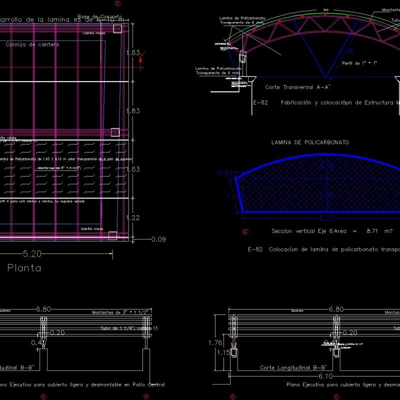 Roof Metallic Roller Structure DWG Block for AutoCAD • Designs CAD