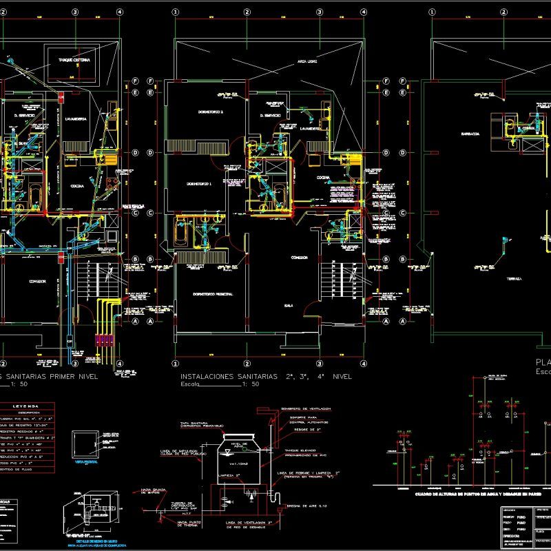 Sanitary Housing 2 Level DWG Detail for AutoCAD • Designs CAD