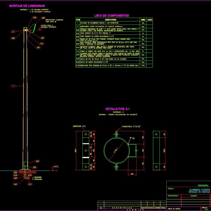 Streetlight, Post And Boom DWG Detail for AutoCAD • Designs CAD