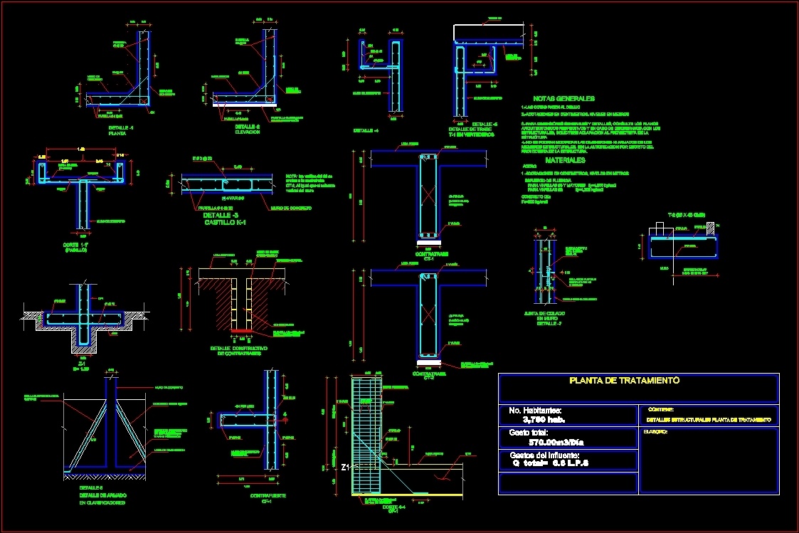Structural Details Of Plant Wastewater Treatment DWG Detail for AutoCAD ...