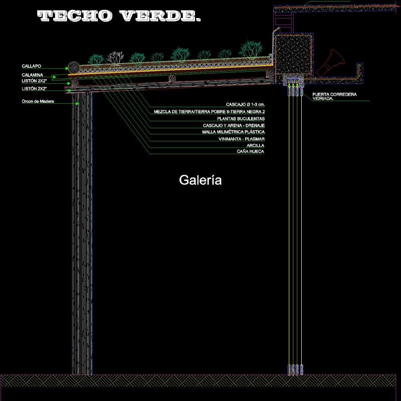 Detail Garden Roof Dwg Detail For Autocad • Designs Cad