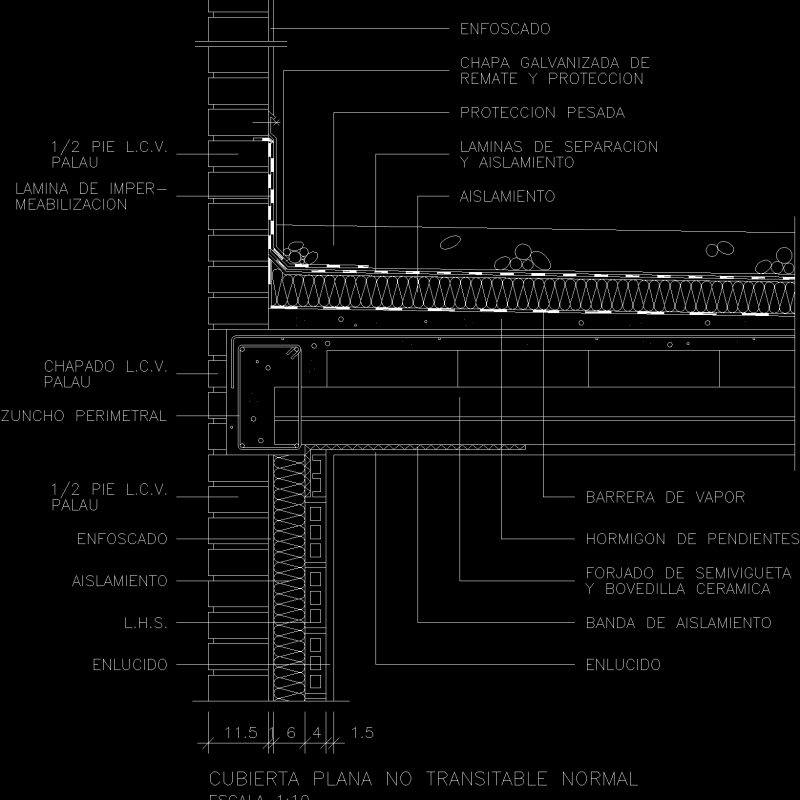 Terrace Over Concrete Slab DWG Detail for AutoCAD • Designs CAD