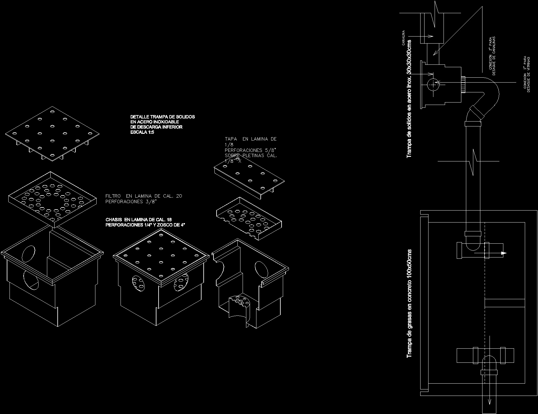 Trap Of Solids Fat Steel Stainless And Concrete Dwg Block For File Type Dwg