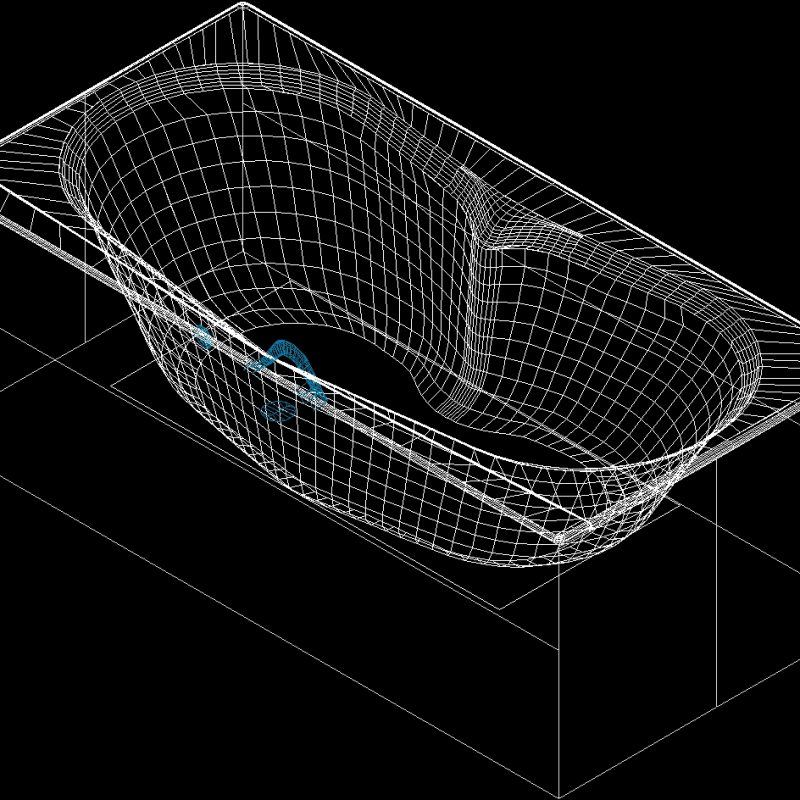 Acrylic Bath Tub Fragata 3D DWG Model for AutoCAD • Designs CAD